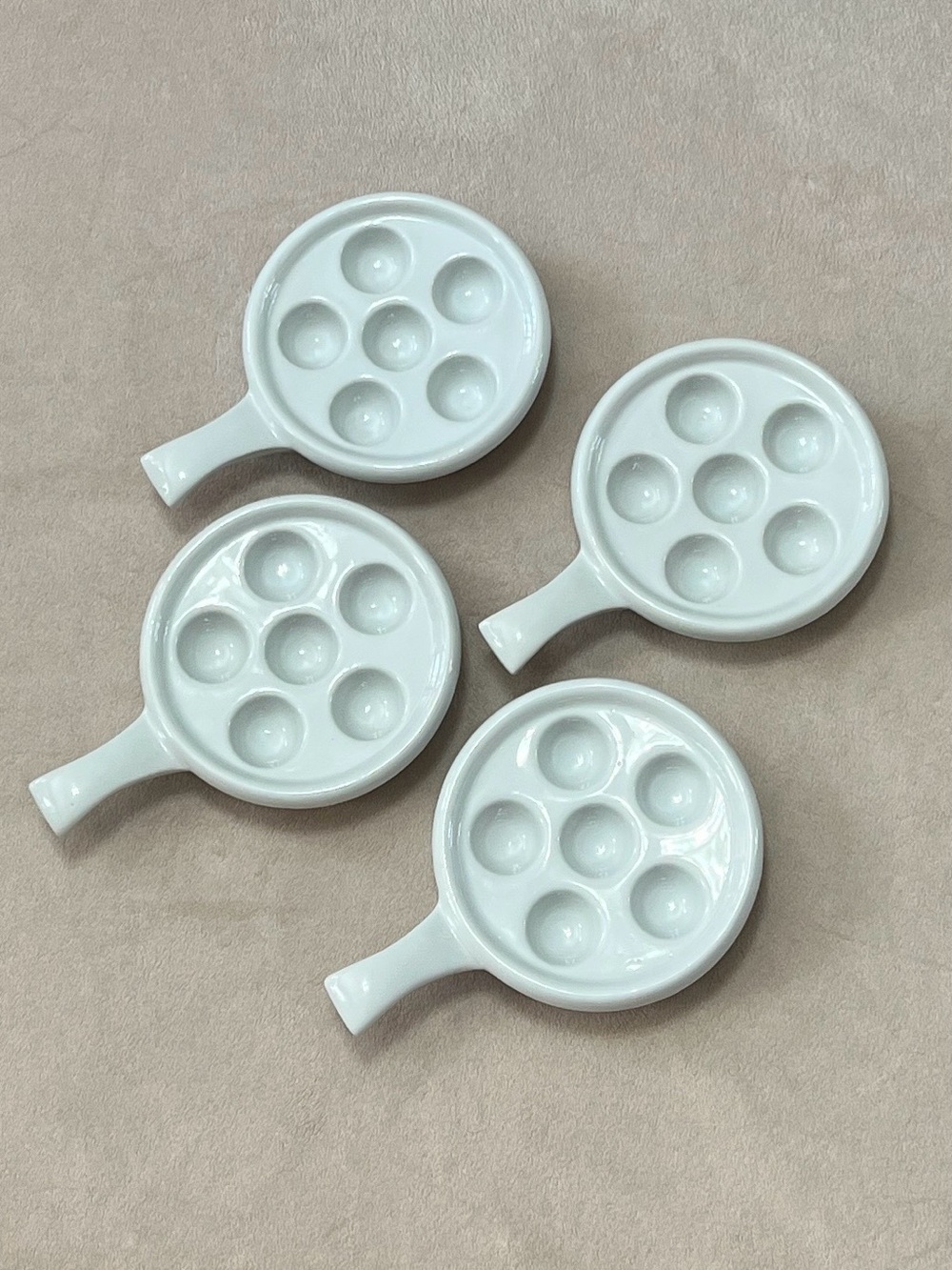 Sur La Table Porcelain Escargot Baking Dishes. Set of 4